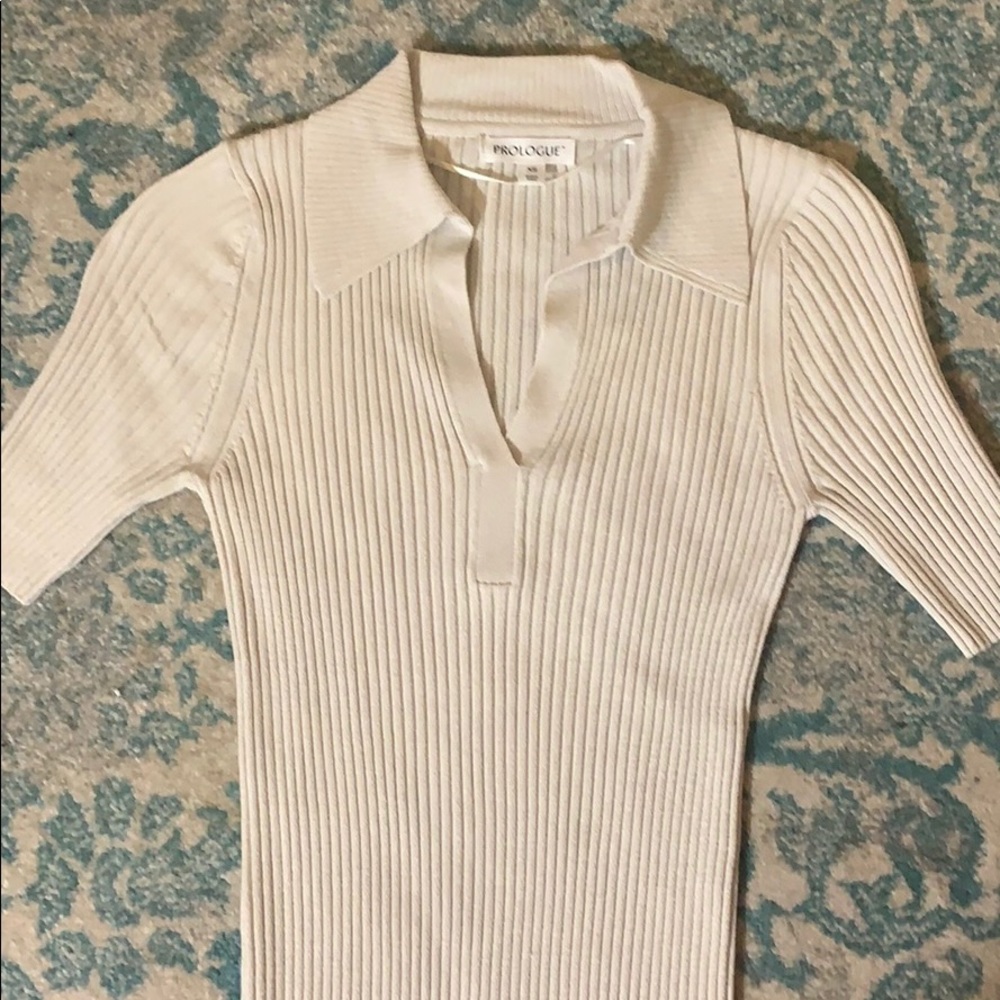 CREAM COLLARD SHIRT